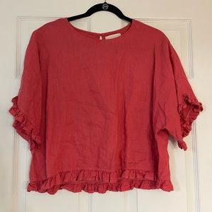 Linen Red Blouse